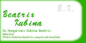 beatrix kubina business card